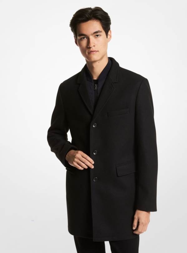 Panske Kabáty Michael Kors 2-in-1 Woven Čierne - Oblecenie Michael Kors Lacne | UKLRY-8523